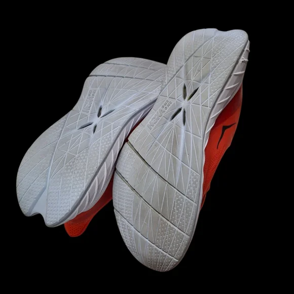 Hoka One One Carbon x 2 Fiesta Red Orange White Running Sneakers Men Size 12D